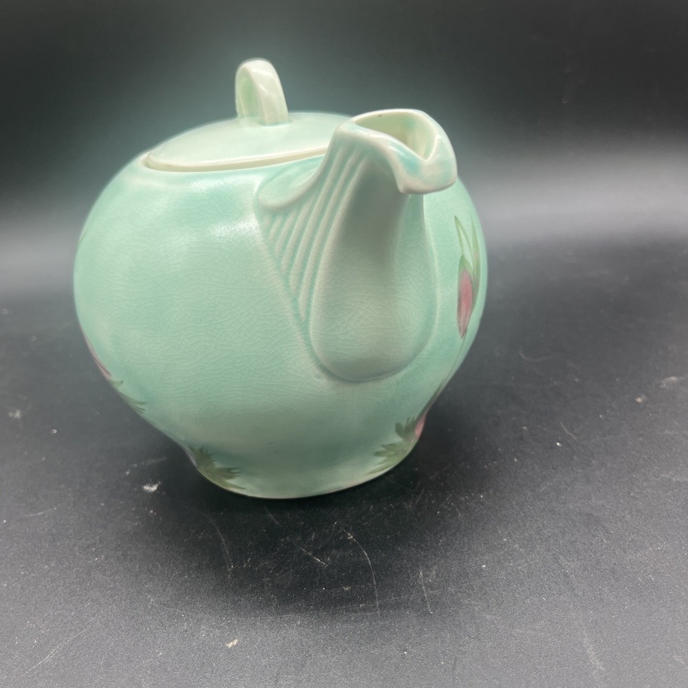 Vintage E Radford Pottery Hand Painted Floral Teapot England Art Deco Shape 340 - Picture 8 of 16